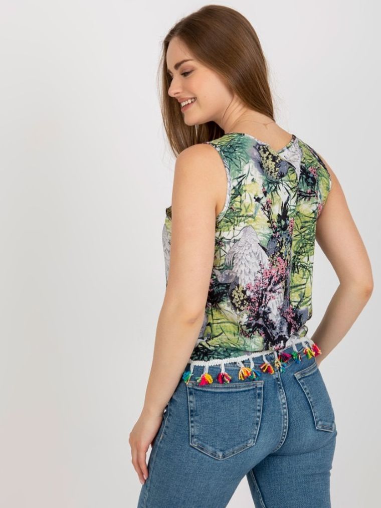 Top damski, zielony, Baiyibaishun