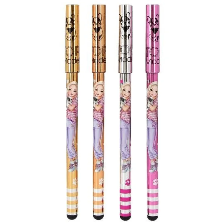 Top Model, długopisy żelowe, metaliczne, 4 szt.