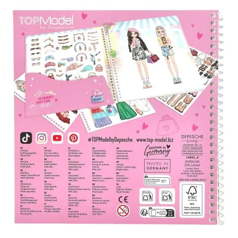 Top Model, Dress Me Up, Shopping Tour, zestaw kreatywny z naklejkami