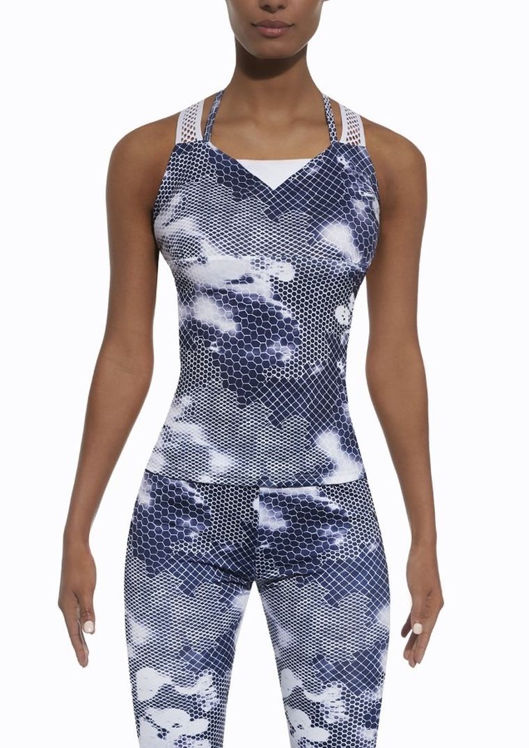 Top sportowy damski, niebieski, Bas Black