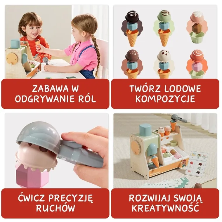 Topbright, Duża lodziarnia, drewniana zabawka edukacyjna
