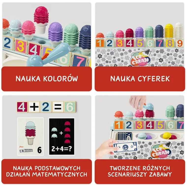 Topbright, Lodziarnia, zabawa matematyczna, zabawka edukacyjna