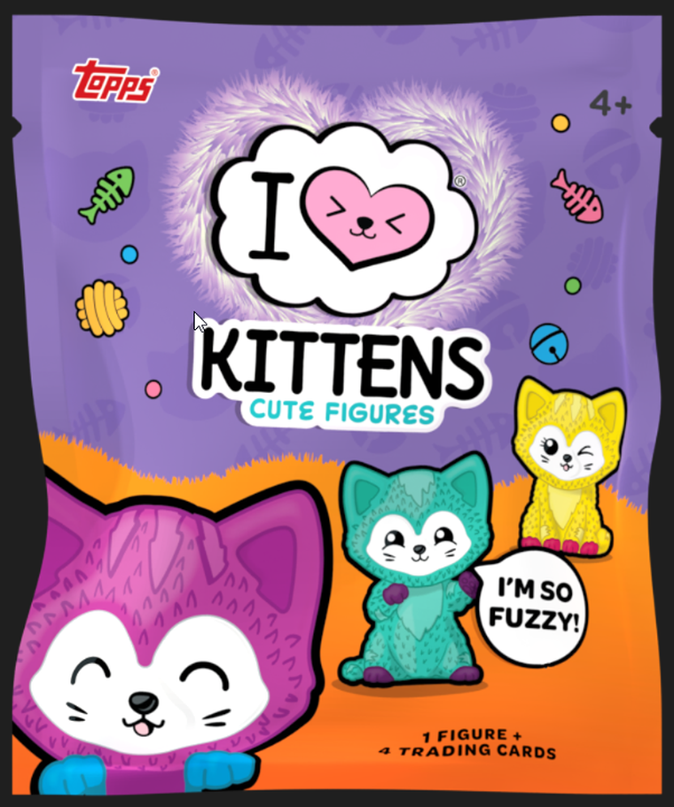 Topps, I Love Kittens, saszetka z figurką i kartą kolekcjonerską, 1 szt.