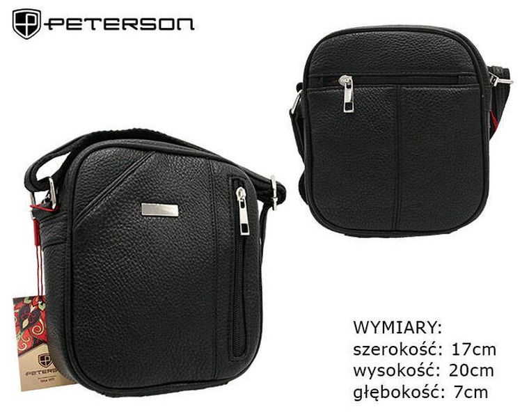 Torba, czarna, skóra ekologiczna, Peterson