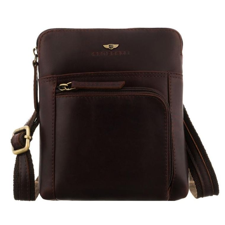 Torba listonoszka, brązowa, skórzana, Peterson