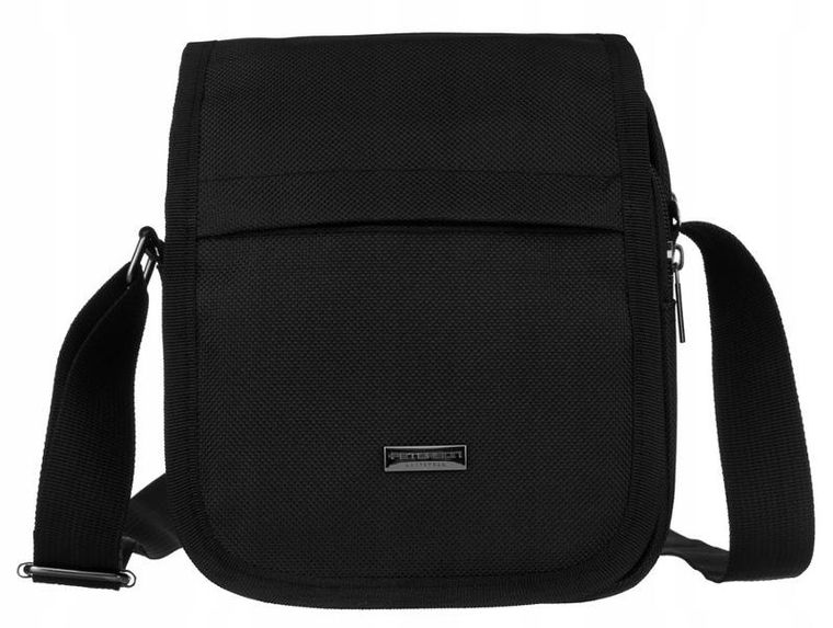 Torba listonoszka, czarna, materiałowa, Peterson