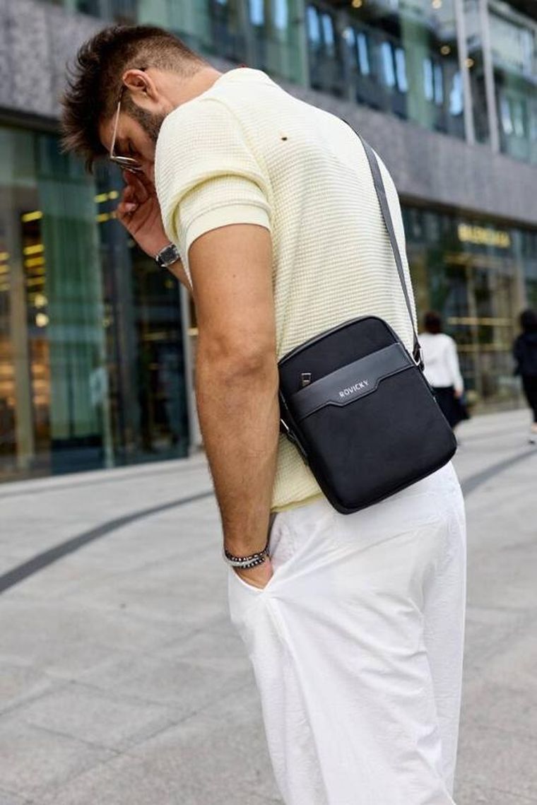 Torba listonoszka, czarna, Rovicky