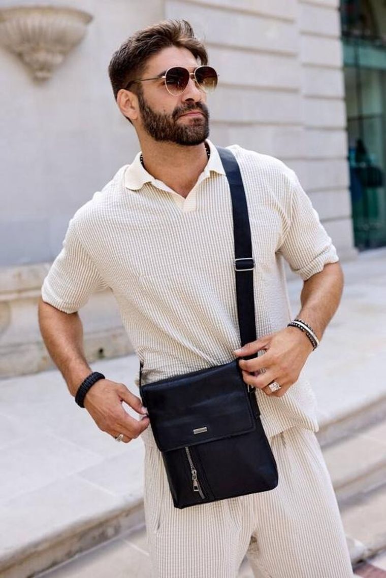 Torba listonoszka, czarna, skóra ekologiczna, Rovicky