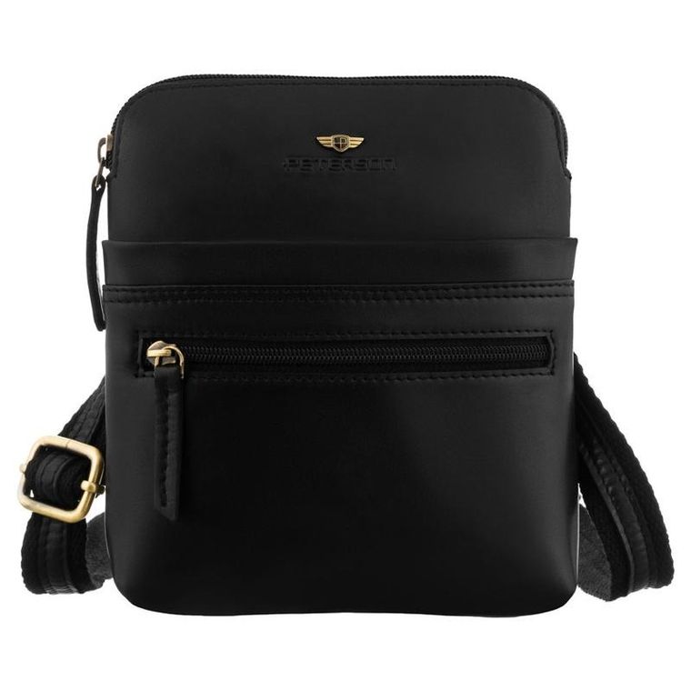 Torba listonoszka, czarna, skórzana, Peterson