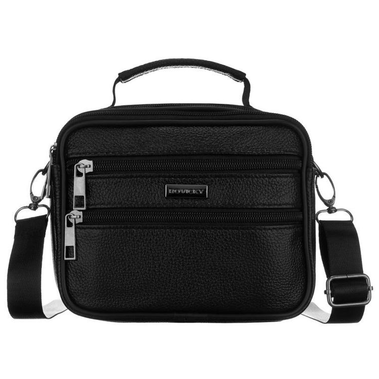 Torba listonoszka, czarna, skórzana, Rovicky