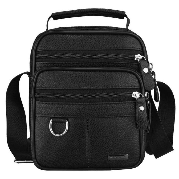 Torba listonoszka, czarna, skórzana, Rovicky