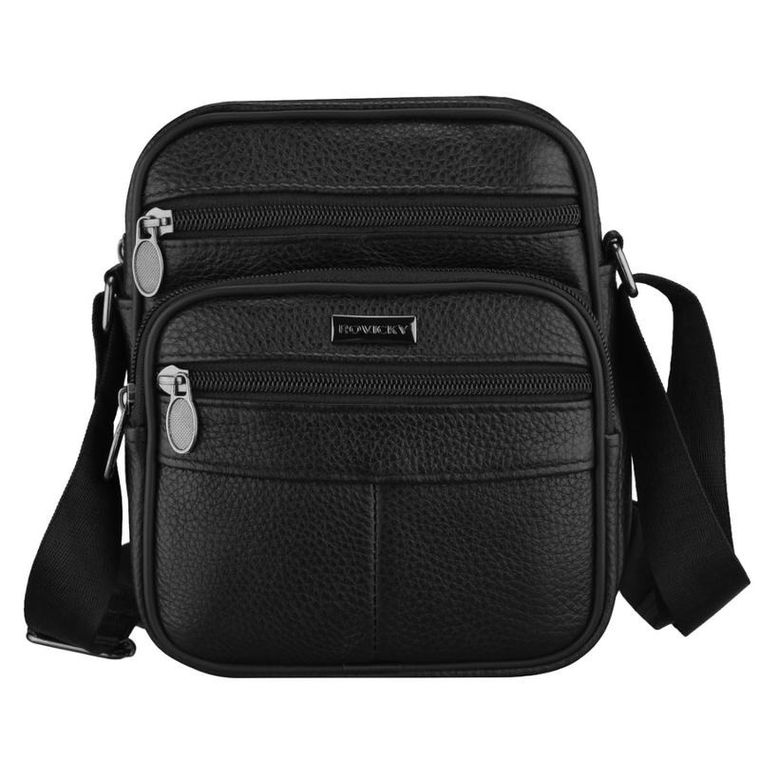 Torba listonoszka, czarna, skórzana, Rovicky