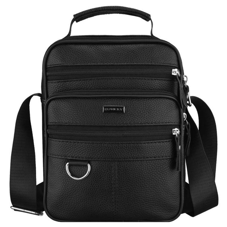 Torba listonoszka, czarna, skórzana, Rovicky