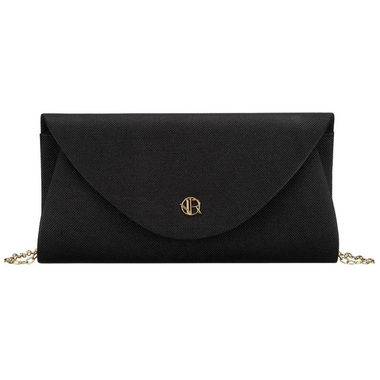 Torebka kopertówka, czarna, brokatowa, Rovicky