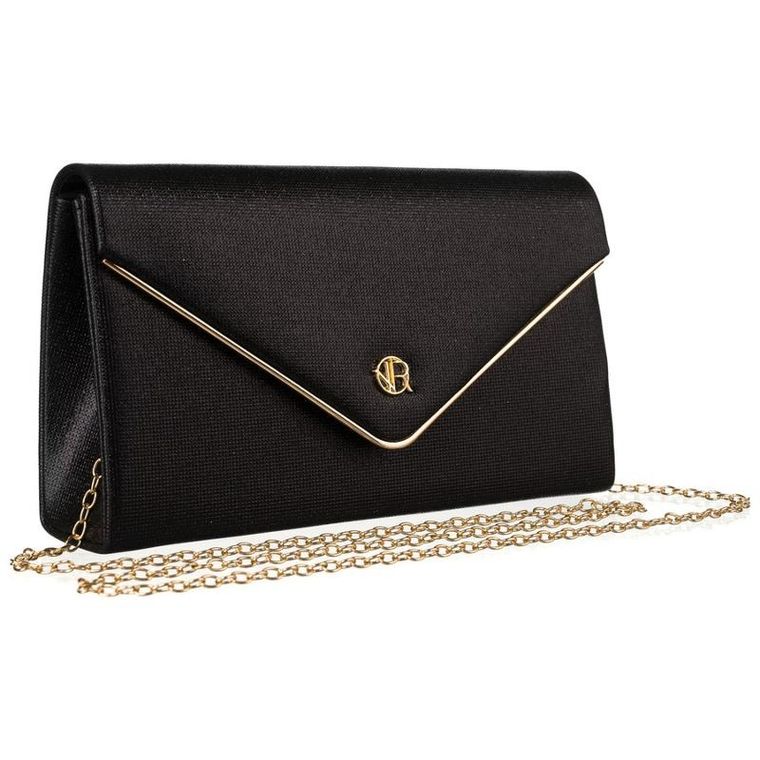 Torebka kopertówka, czarna, Rovicky