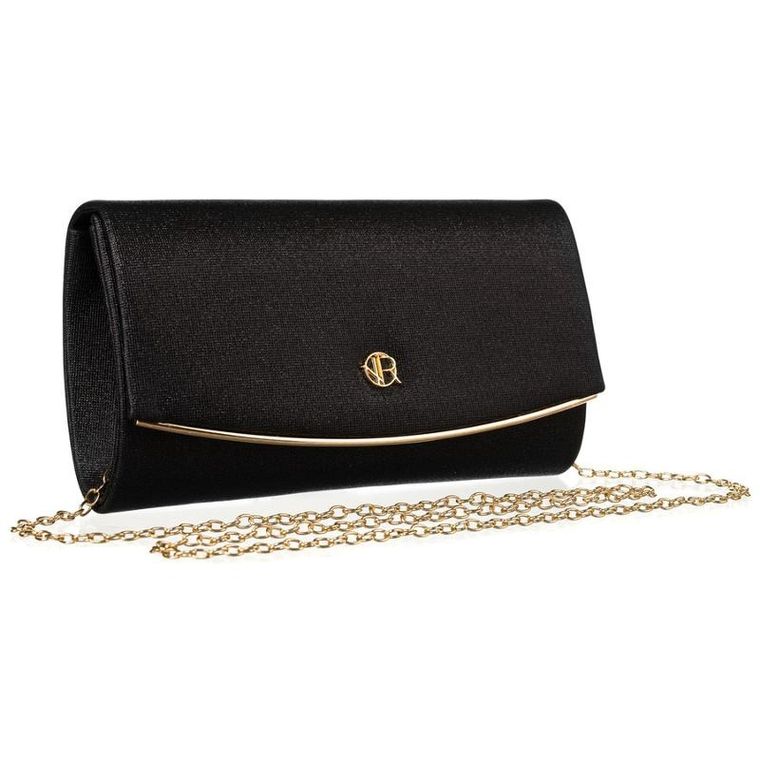 Torebka kopertówka, czarna, skóra ekologiczna, Petereson