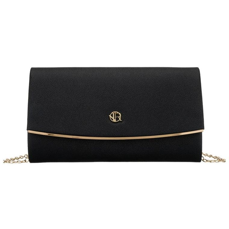 Torebka kopertówka, czarna, skóra ekologiczna, Rovicky