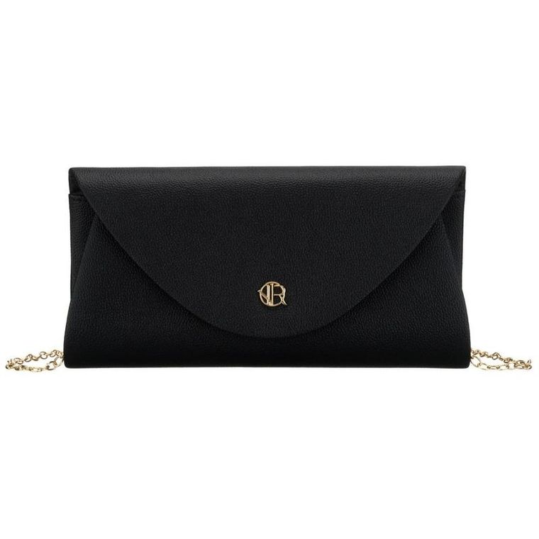 Torebka kopertówka, czarna, skóra ekologiczna, Rovicky