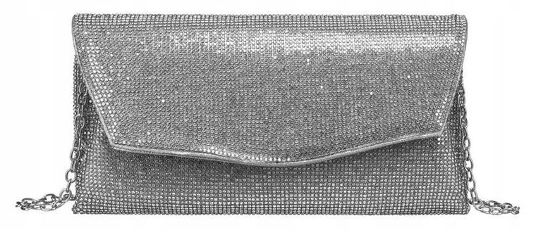 Torebka kopertówka, srebrna, Peterson