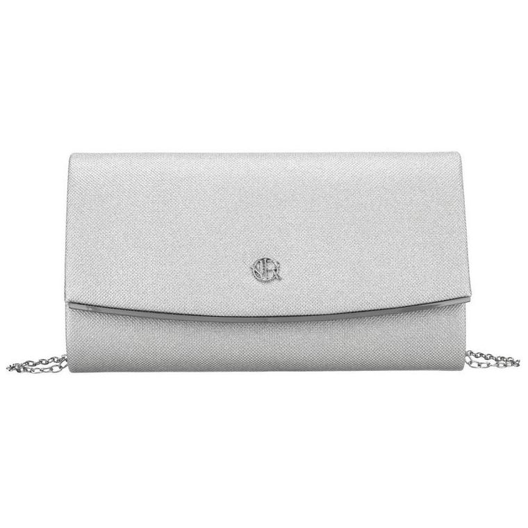 Torebka kopertówka, srebrna, Rovicky