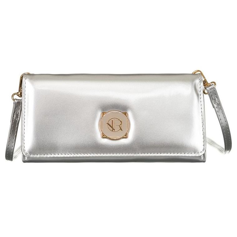 Torebka kopertówka, srebrna, skóra ekologiczna, Rovicky