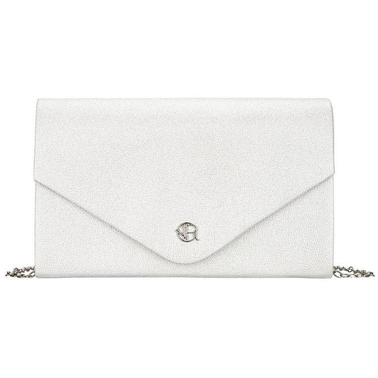 Torebka kopertówka, srebrna, skóra ekologiczna, Rovicky