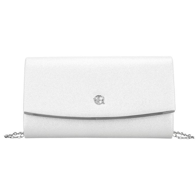 Torebka kopertówka, srebrna, skóra ekologiczna, Rovicky