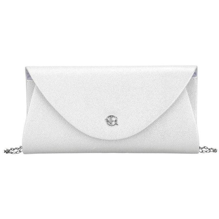 Torebka kopertówka, srebrna, skóra ekologiczna, Rovicky