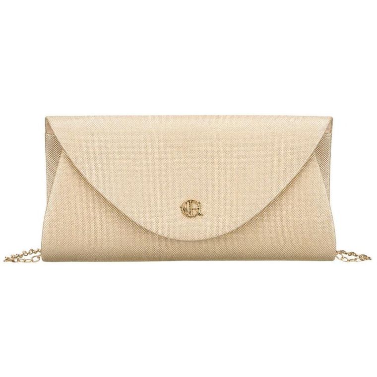 Torebka kopertówka, złota, brokatowa, Rovicky