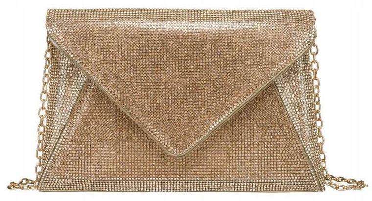 Torebka kopertówka, złota, Peterson