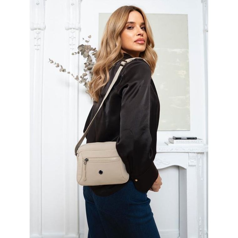 Torebka listonoszka, beżowa, Peterson