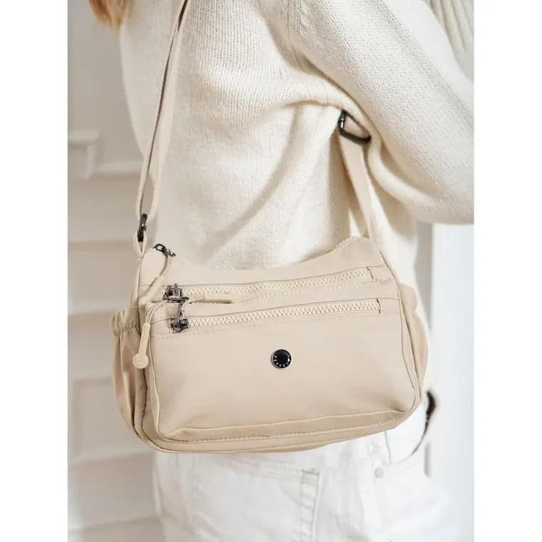 Torebka listonoszka, beżowa, Peterson