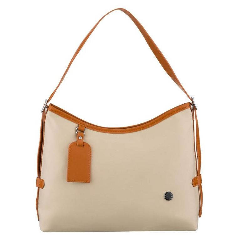 Torebka listonoszka, beżowa, skóra ekologiczna, Peterson