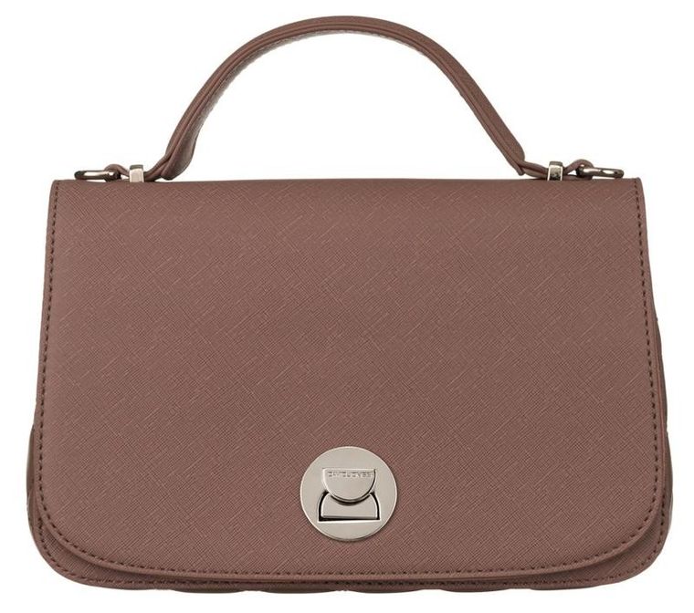 Torebka listonoszka, brązowa, skóra ekologiczna, David Jones