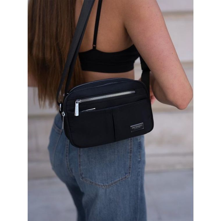 Torebka listonoszka, czarna, Peterson