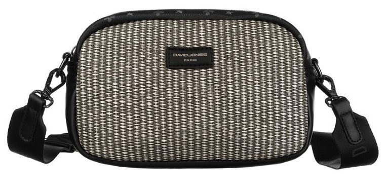 Torebka listonoszka, czarna, skóra ekologiczna, David Jones