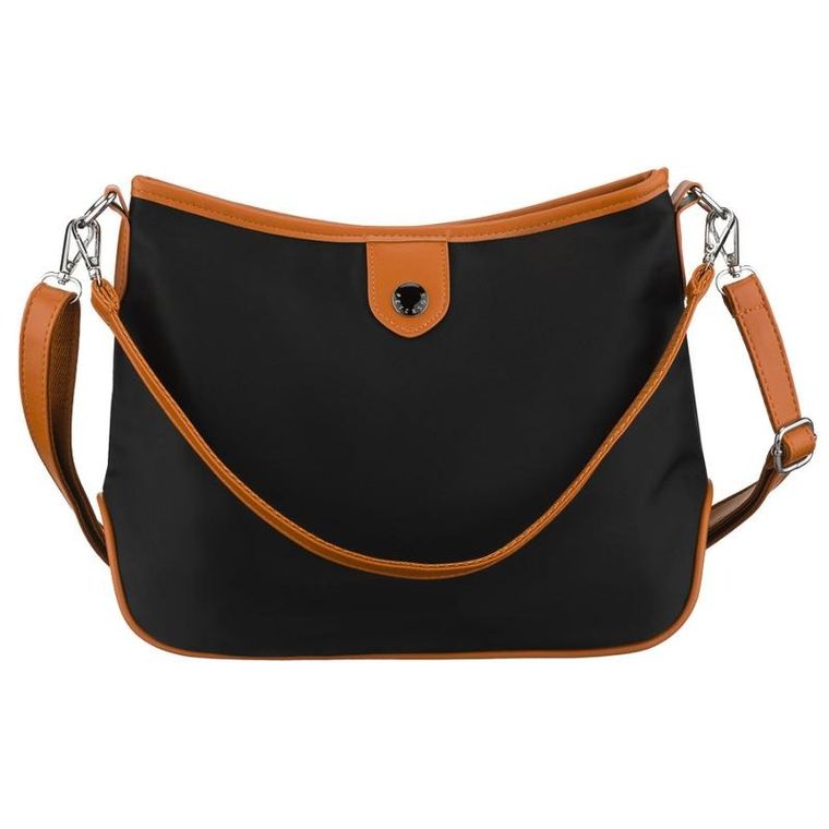 Torebka listonoszka, czarna, skóra ekologiczna, Peterson