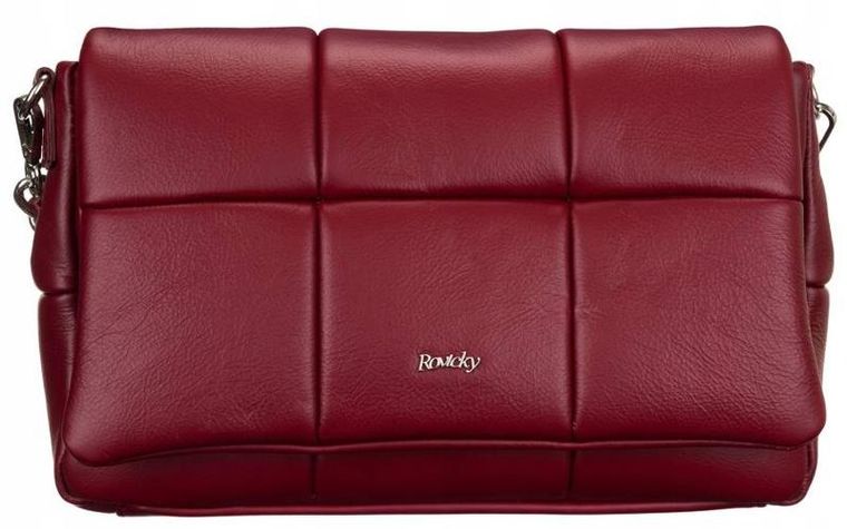 Torebka listonoszka, czerwona, skórzana, Rovicky