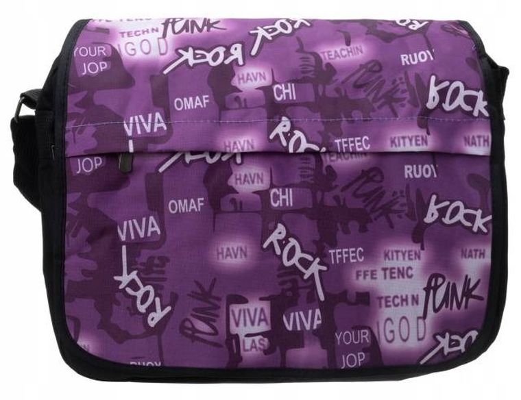 Torebka listonoszka, sportowa, fioletowa, Loren