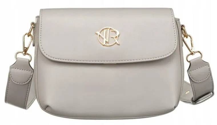 Torebka listonoszka, szara, skóra ekologiczna, Rovicky