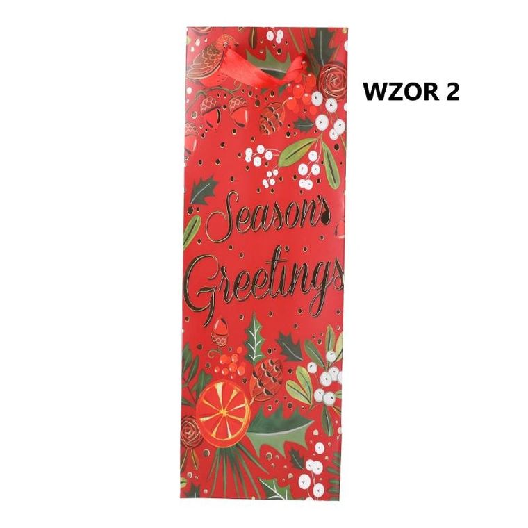 Torebka na prezent, świąteczna, 35-12-10 cm