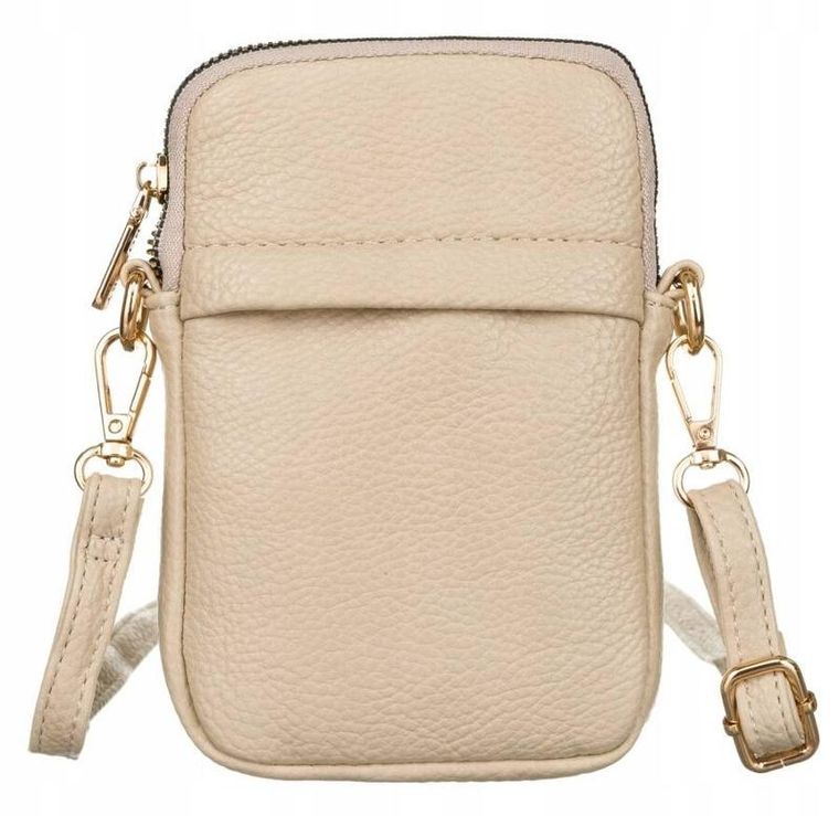 Torebka-portfel, beżowa, skóra ekologiczna, Rovicky
