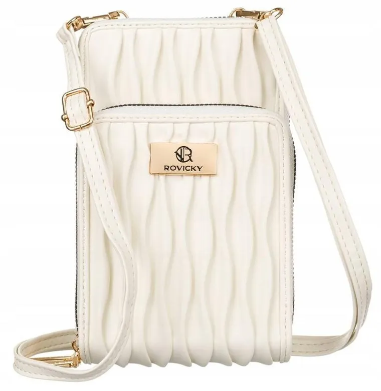 Torebka-portfel, biała, skóra ekologiczna, Rovicky
