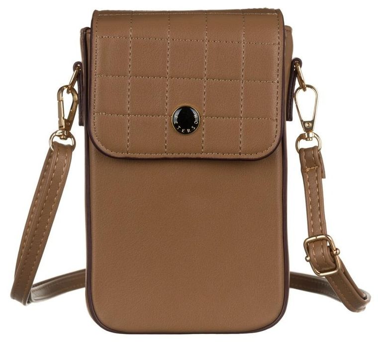 Torebka-portfel, brązowa, skóra ekologiczna, Peterson