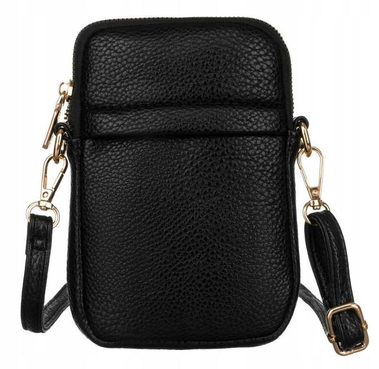 Torebka-portfel, czarna, skóra ekologiczna, Rovicky