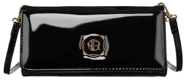 Torebka-portfel, czarna, skóra ekologiczna, Rovicky