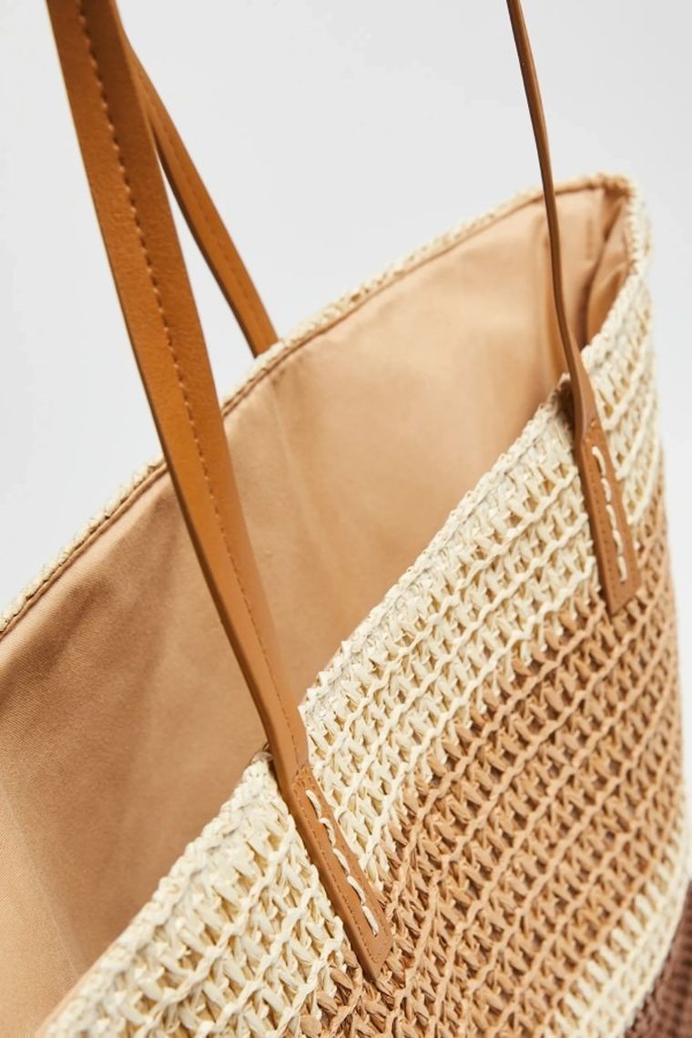 Torebka shopper, beżowa, Moodo