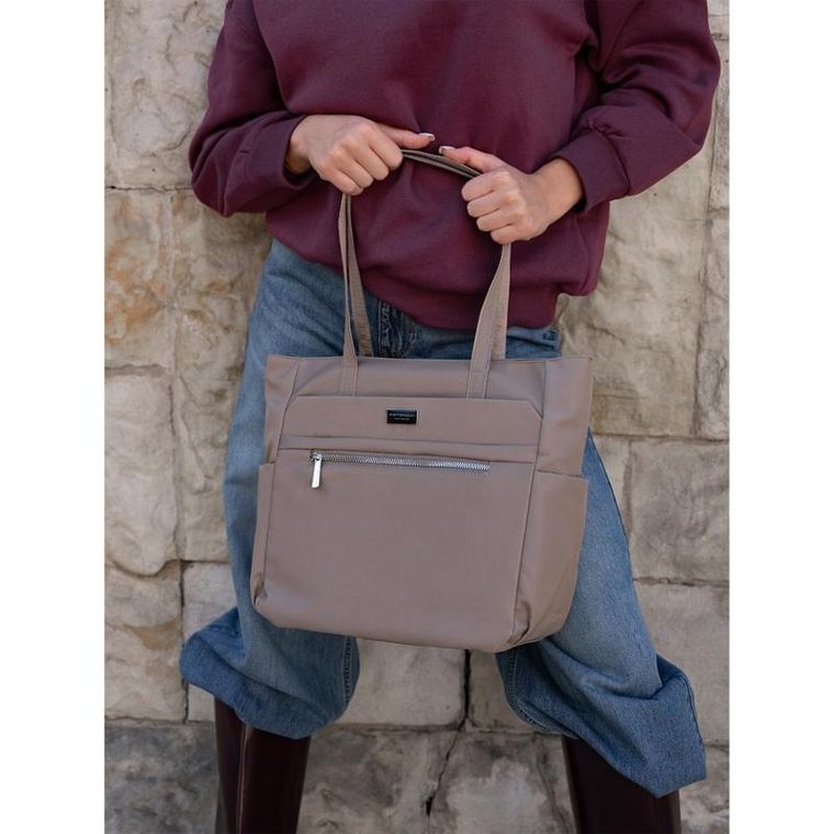 Torebka shopper, beżowa, Peterson