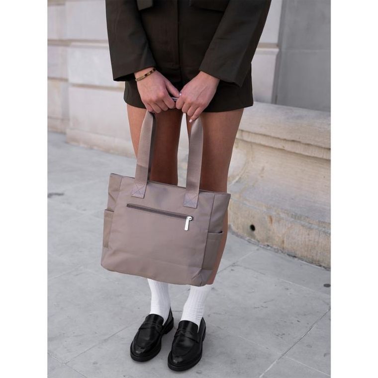 Torebka shopper, beżowa, Peterson