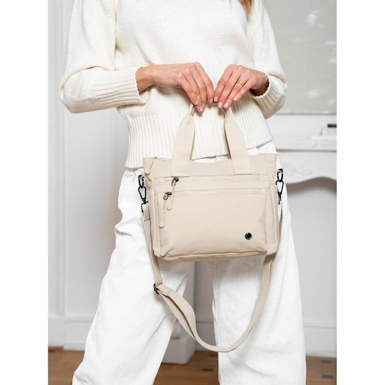 Torebka shopper, beżowa, Peterson